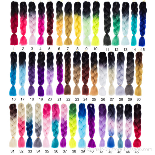 Factory Wholesale kanikalon synthetic  braiding hair 82inches 165g  Jumbo Braid,Synthetic Braiding Hair Extension